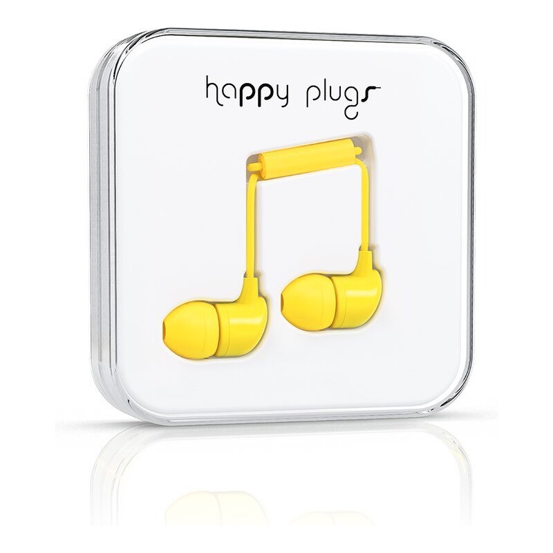 Žlutá sluchátka do uší "špunty" Happy Plugs