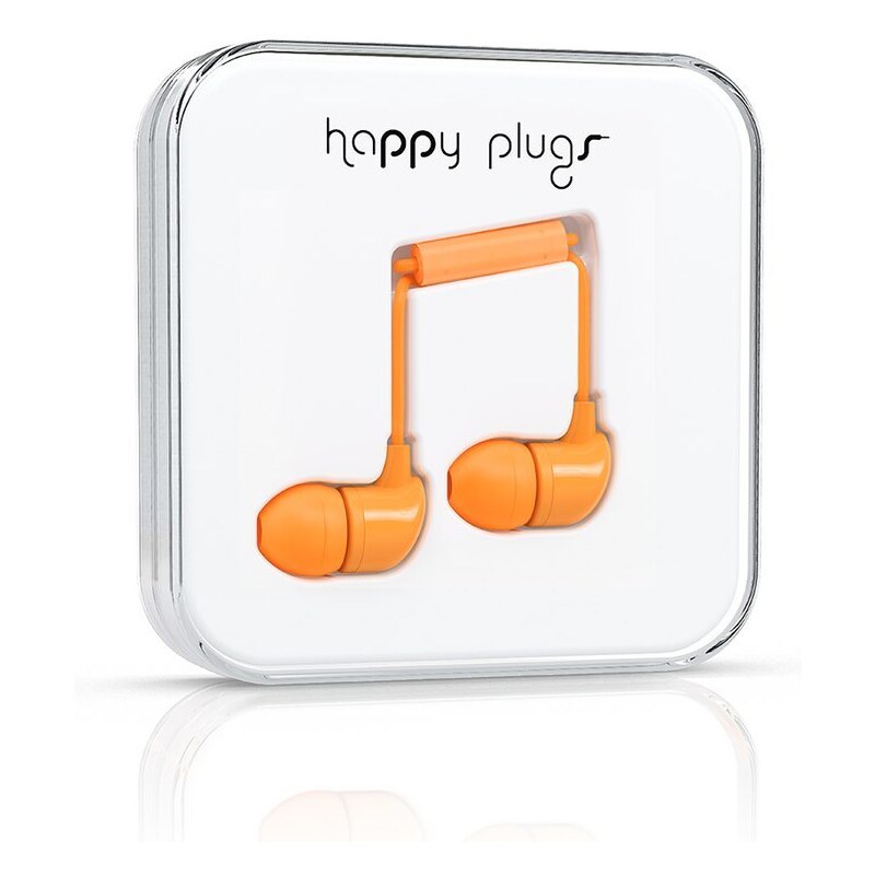 Oranžová sluchátka do uší "špunty" Happy Plugs