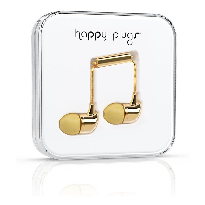 Zlatá sluchátka do uší "špunty" Happy Plugs