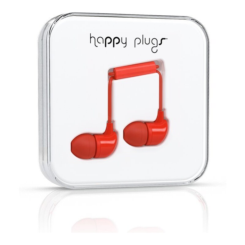 Červená sluchátka do uší "špunty" Happy Plugs