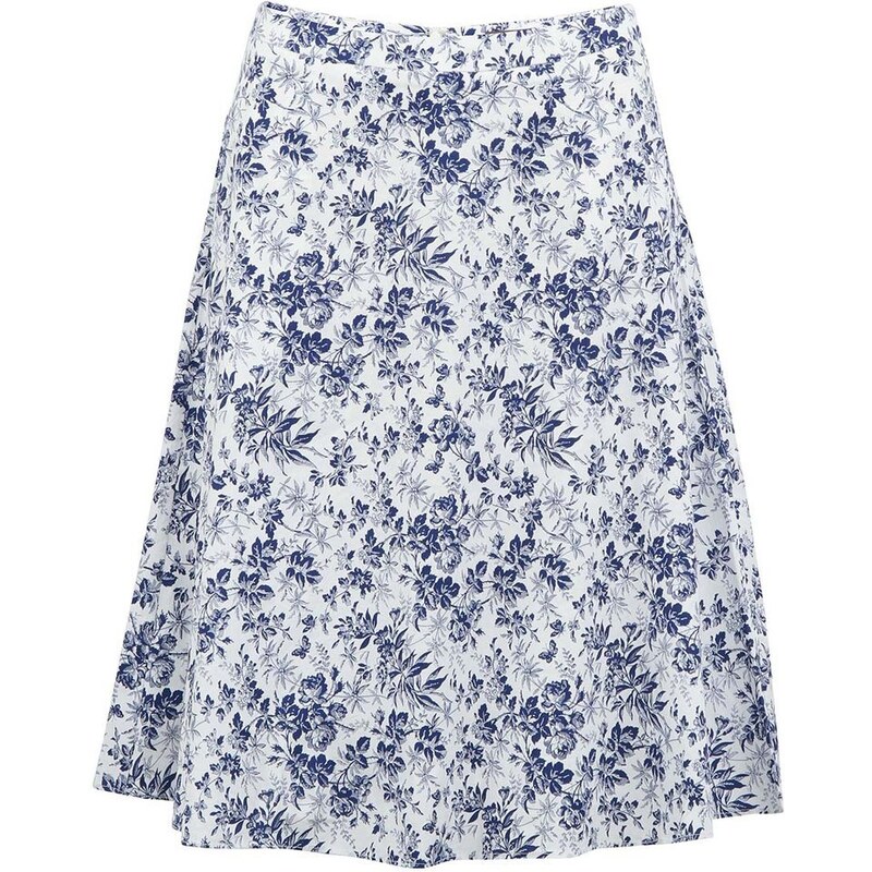 Modro-bílá květovaná sukně Fever London Lithco