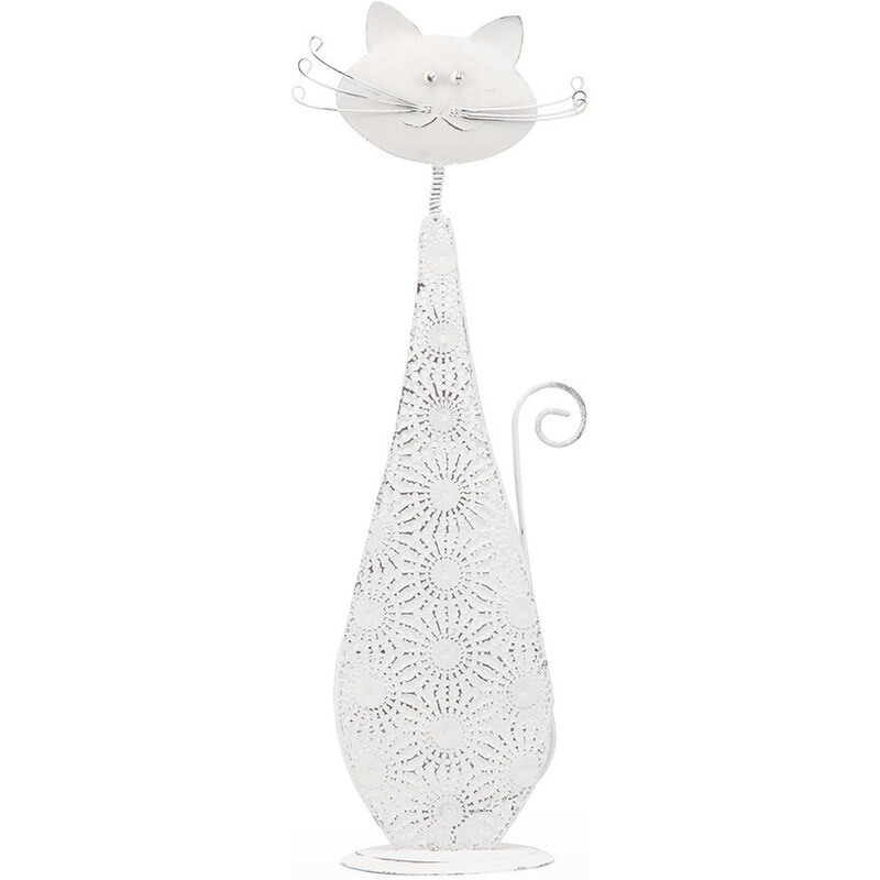 Střední kovová dekorace Dakls ve tvaru kočky s ozdobným tělem
