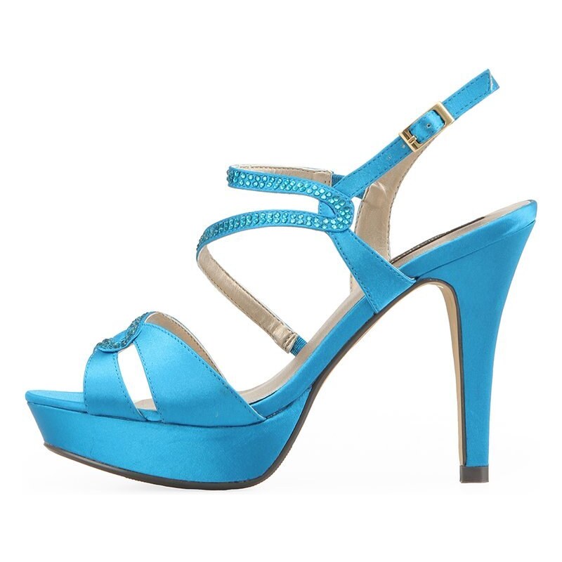 Modré sandálky na podpatku Victoria Delef