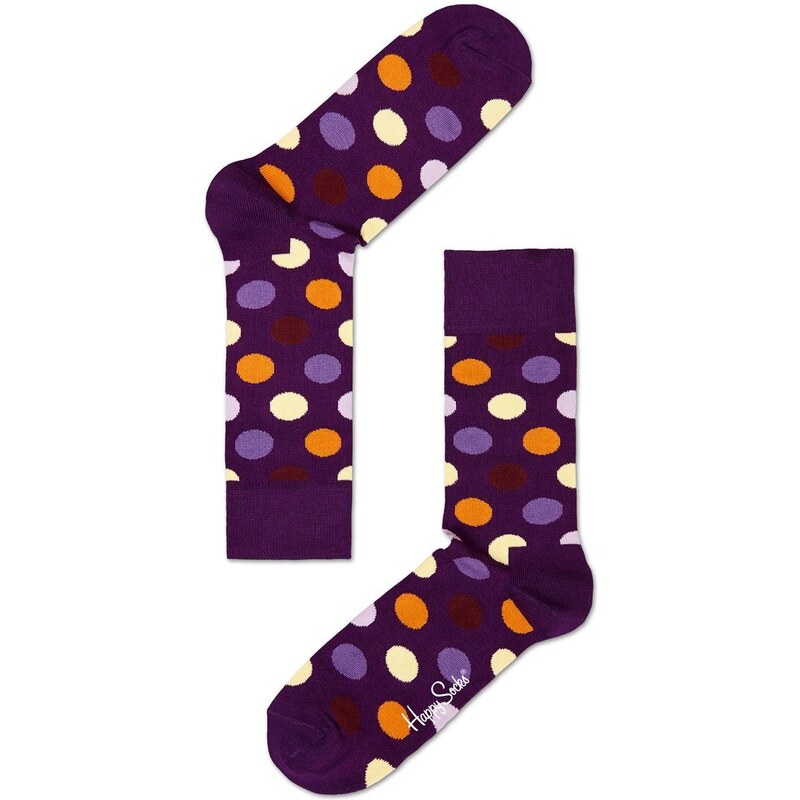 Fialové dámské ponožky s puntíky Happy Socks Big Dot