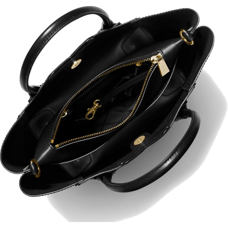 Michael Kors Kabelka Mae Medium Pebbled Leather Messenger Bag Black