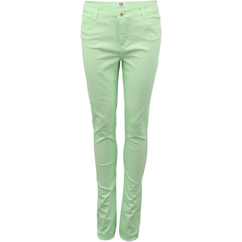 Světle zelené upnuté kalhoty Vero Moda Wonder