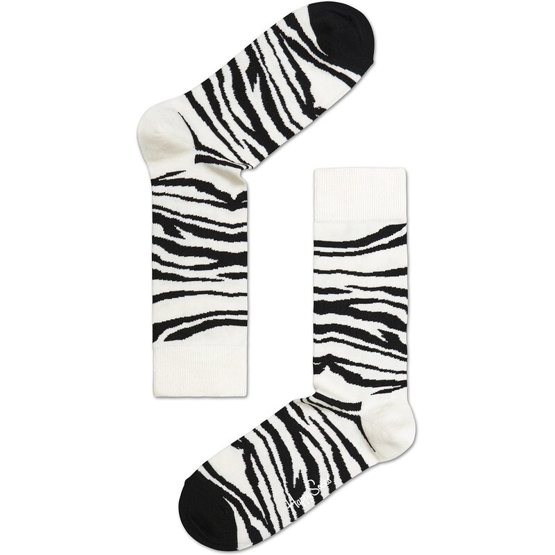Černo-bílé unisex ponožky Happy Socks Zebra