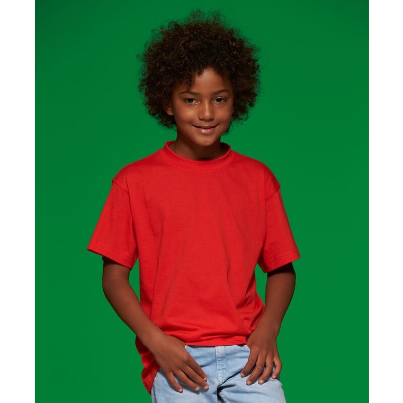 James & Nicholson Dětské triko s krátkým rukávem James & Nicholson (JN019) Rajčatová XS