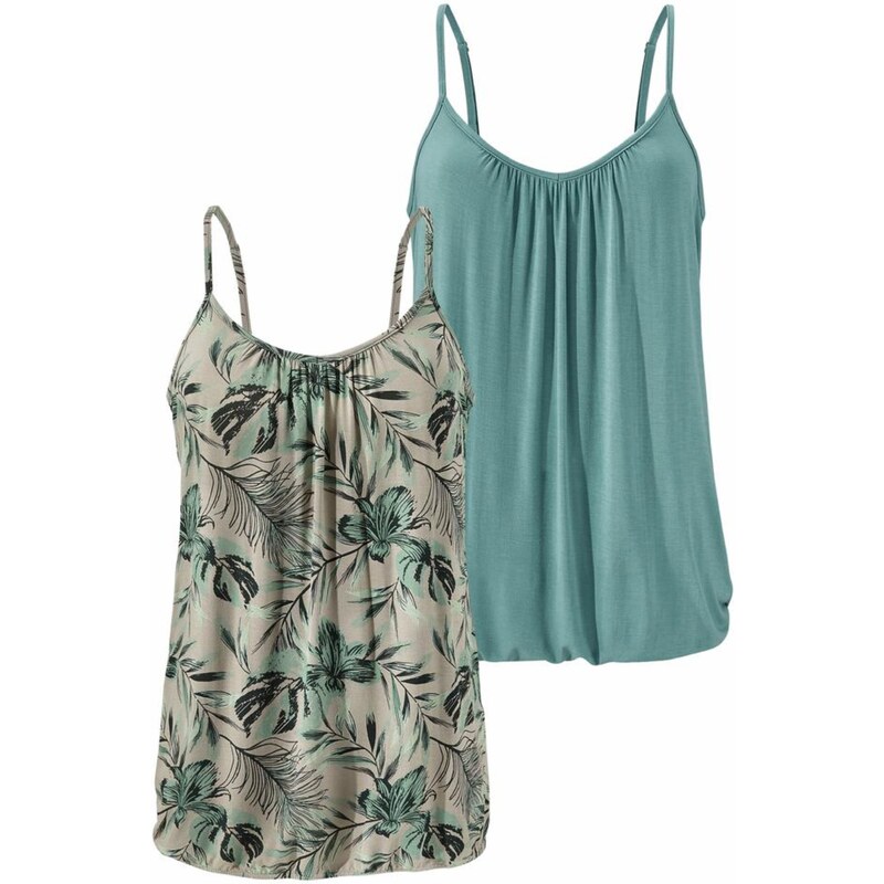 LASCANA Top béžová / zelená 98078765