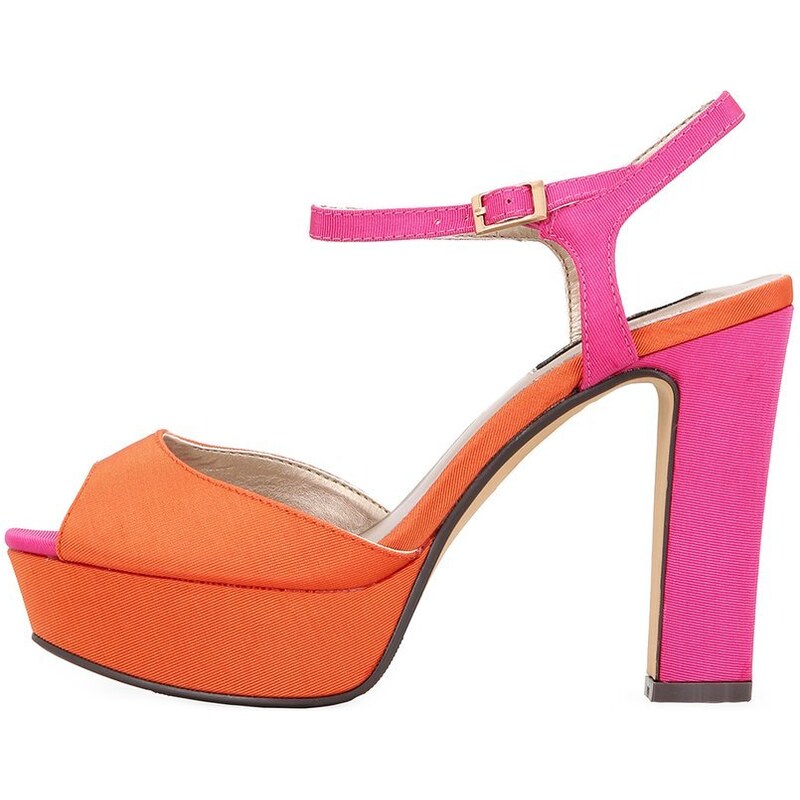 Růžovo-oranžové boty na podpatku Victoria Delef