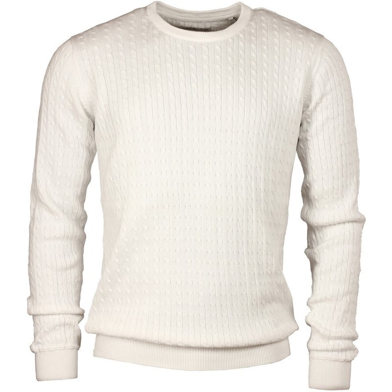 Bílý svetr s kulatým výstřihem Tailored by Solid