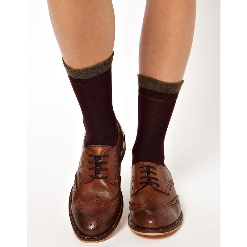 French Connection 2 Pack Burgundy/Charcoal Socks