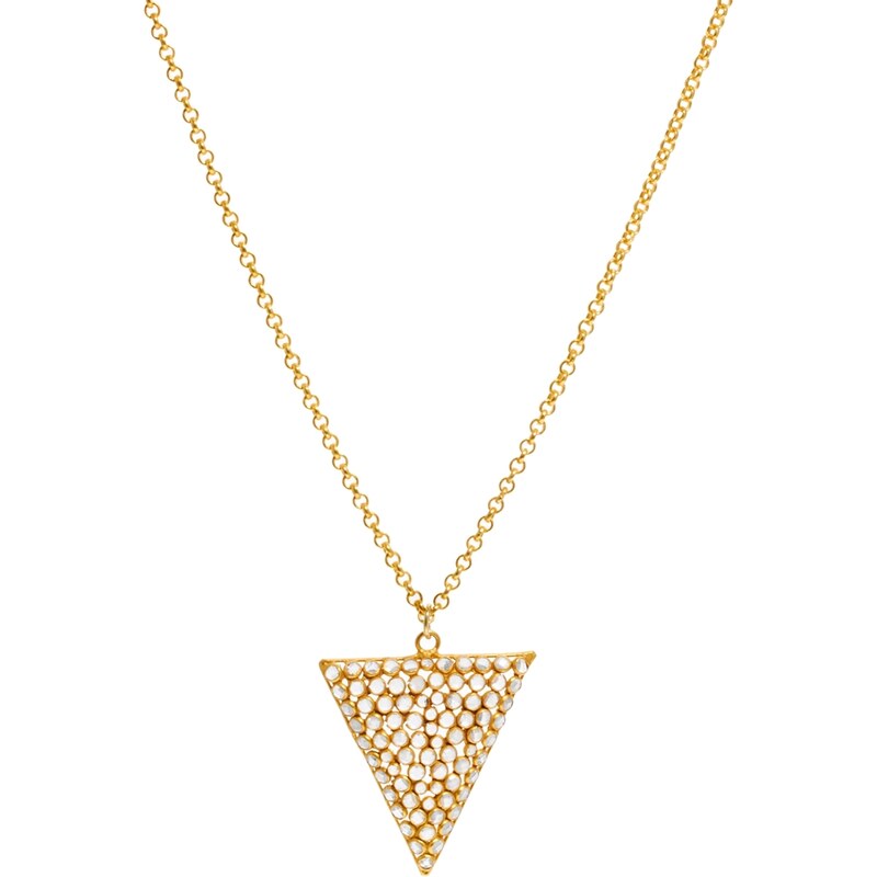 Kasturjewels Crystal Slices 22kt Gold Plated Necklace