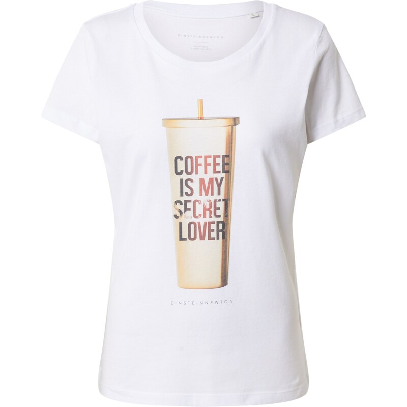 EINSTEIN & NEWTON Tričko Coffee hnědá / bílá