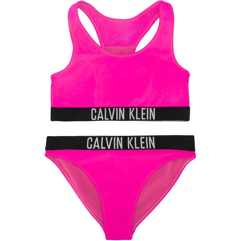 Calvin Klein růžové dívčí plavky Bralette Bikini Set - 14-16 - GLAMI.cz