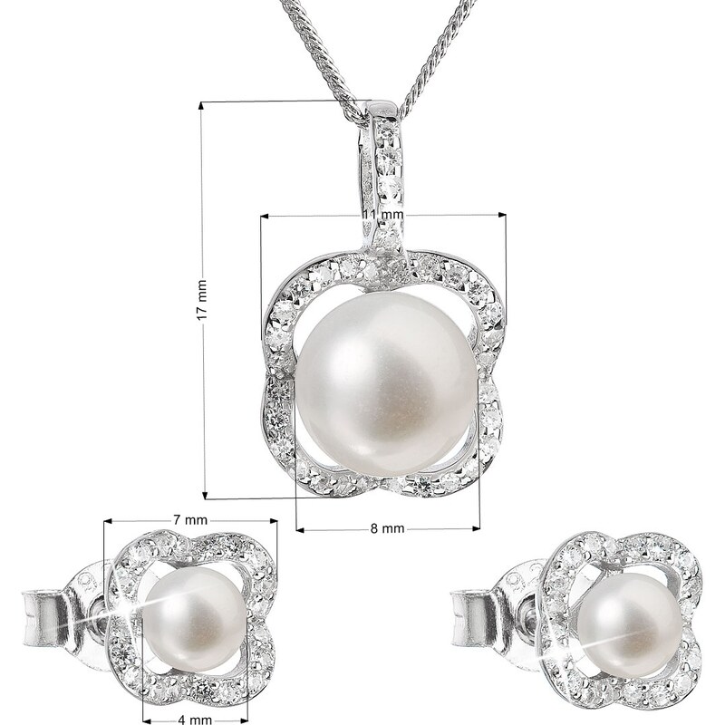Pavona Perlová souprava z říčních perel bílá 29024.1