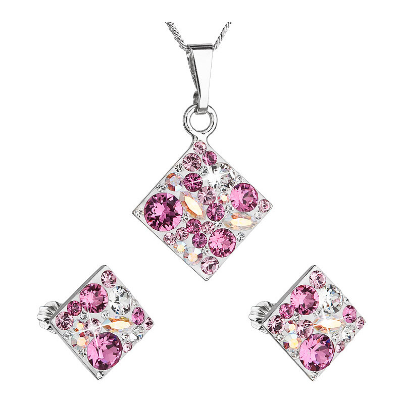 Sada šperků s krystaly Swarovski náušnice, řetízek a přívěsek