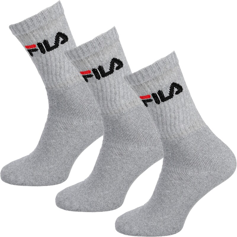 FILA Sportovní ponožky šedá / ohnivá červená / černá