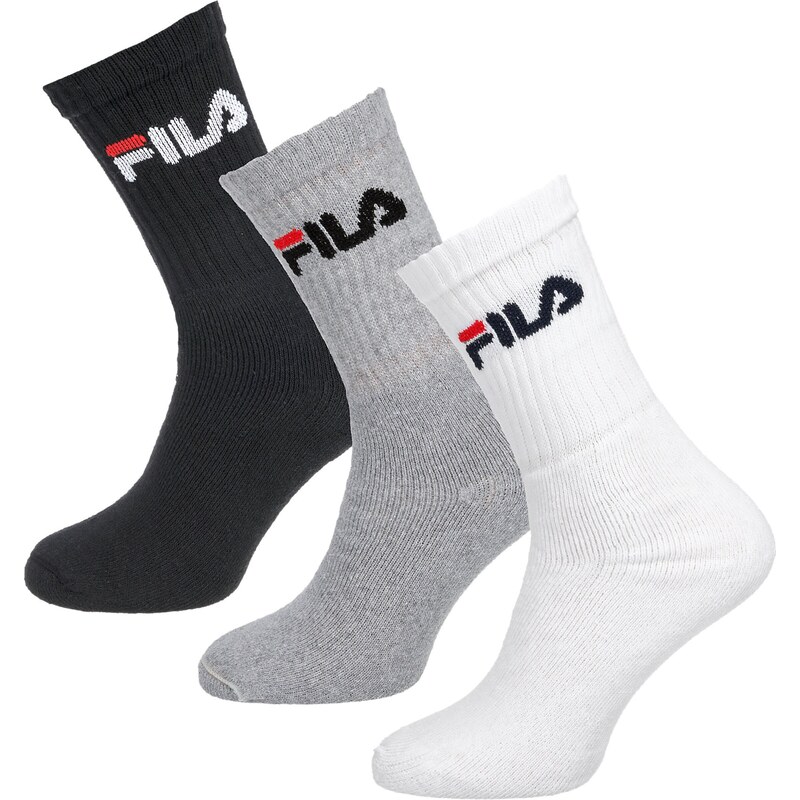 FILA Sportovní ponožky šedá / černá / bílá