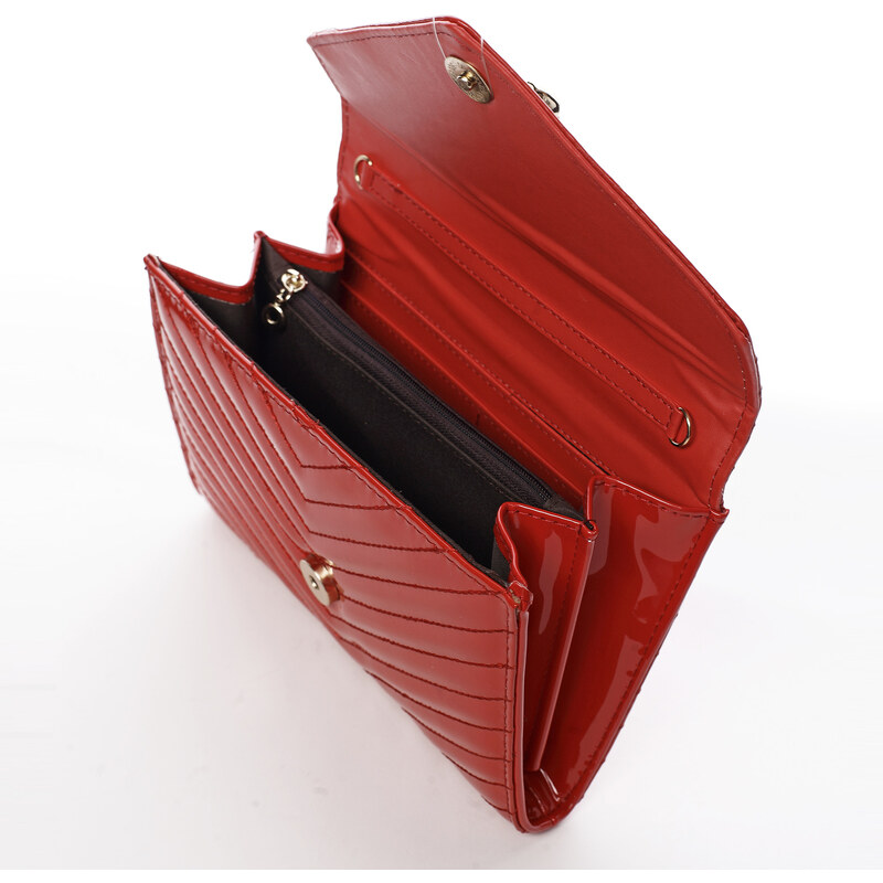 Moderní menší koženková kabelka Ilijanas, červená