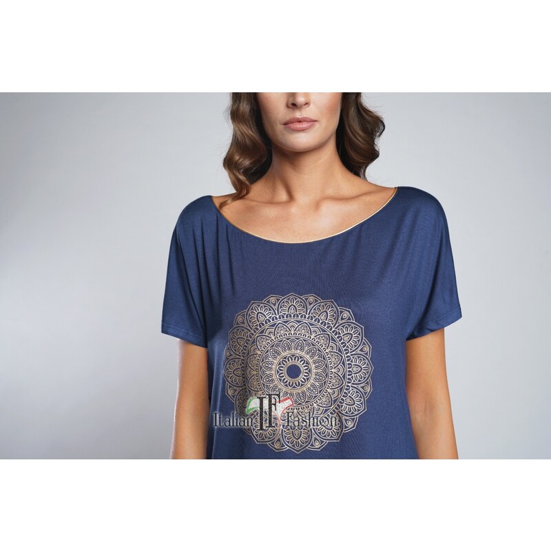 Dámská noční košile Italian Fashion Mandala granat