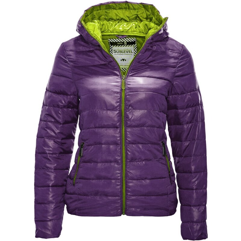 Sublevel dámská fialová bunda s kapucí, Velikost XXL