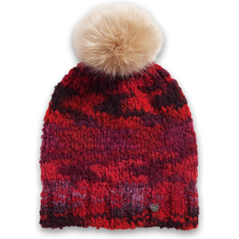 Esprit chunky knit hat with faux fur bobble