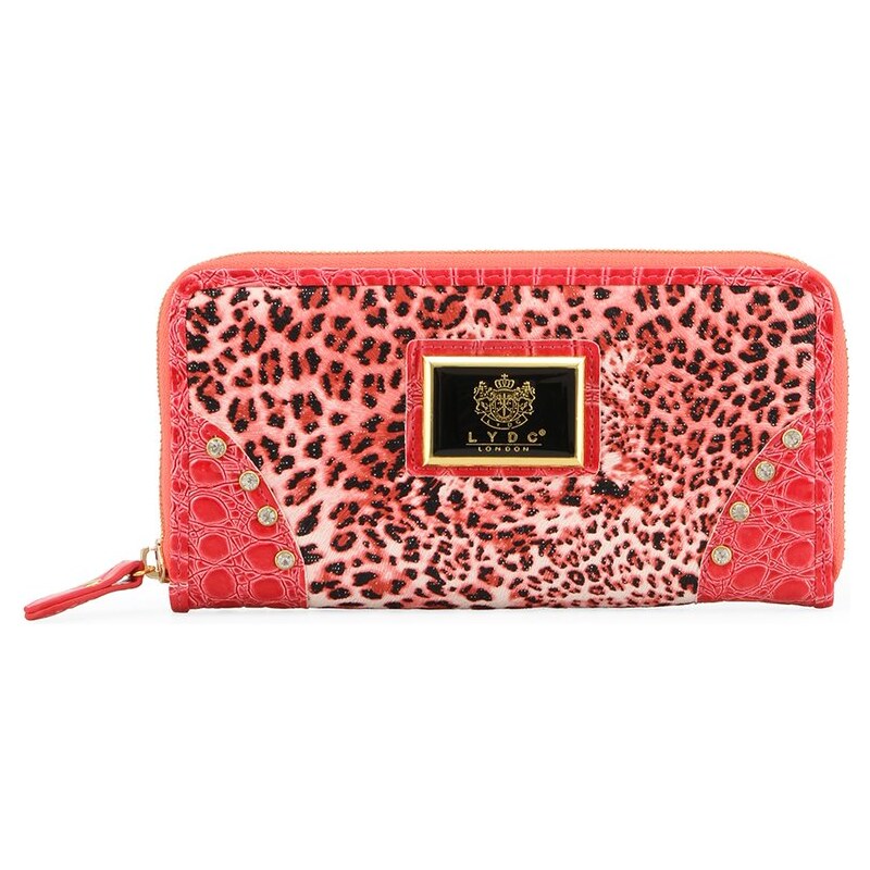 Růžová peněženka LYDC s leopardím vzorem