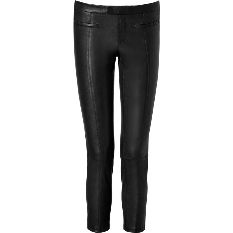 Helmut Lang Leather Cropped Stovepipe Pants