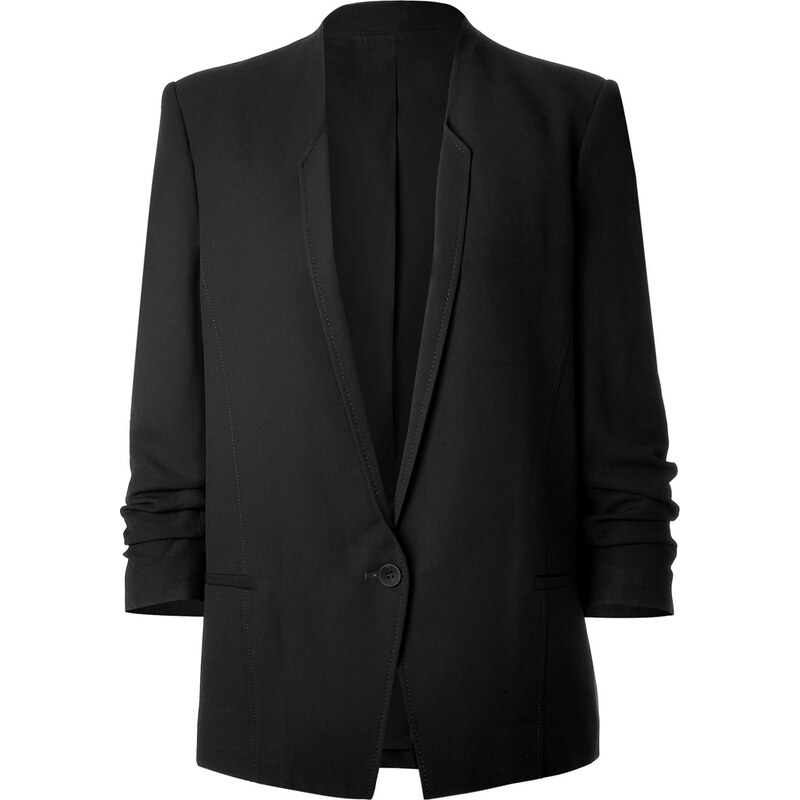 Helmut Lang Slouchy Cropped Sleeve Blazer