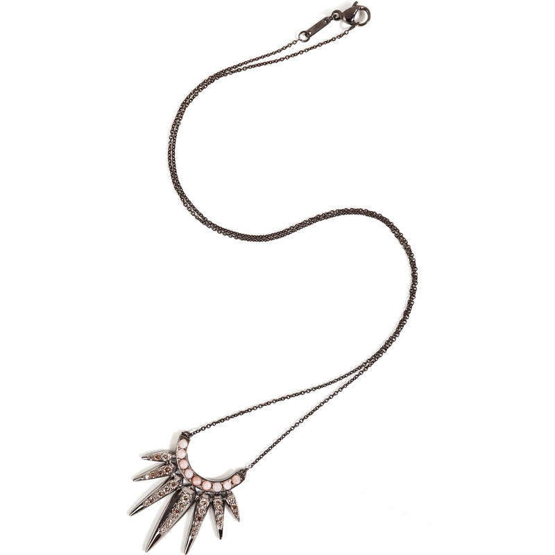 Nikos Koulis 18kt Black Rhodium Necklace with Diamond and Turquoise