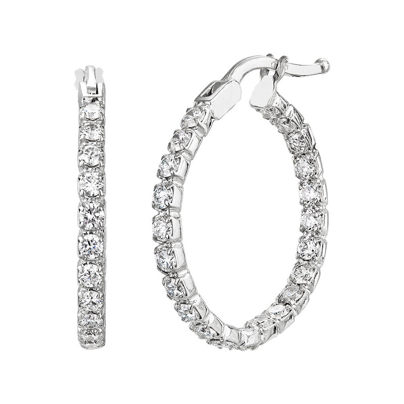 Tiami Diamantové kruhové náušnice Brilliant z bílého zlata s diamanty - malé