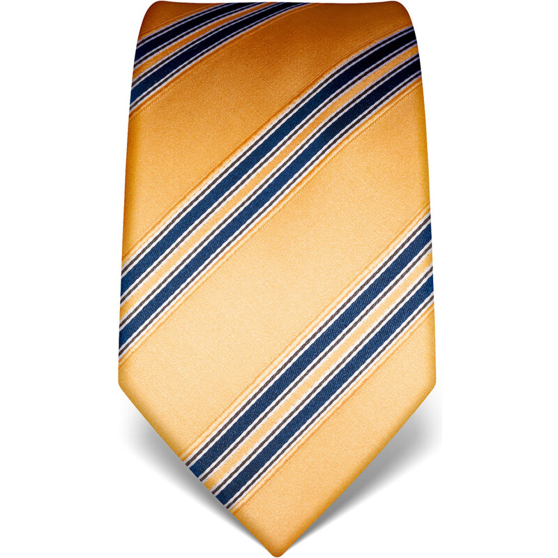 Zlatá kravata Vincenzo Boretti 21961 s modrými pruhy