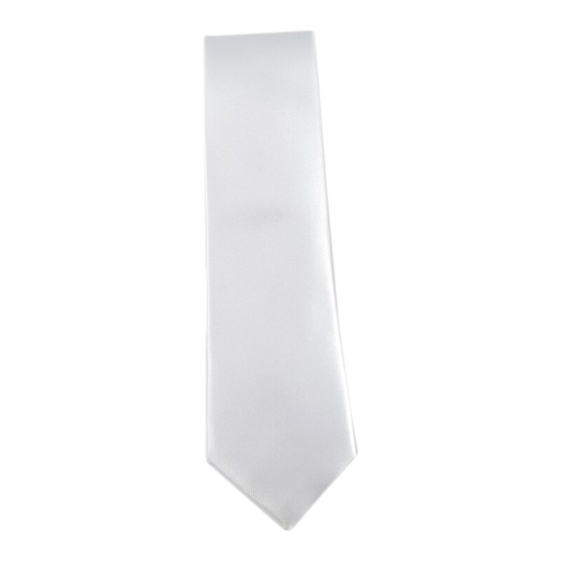 Šlajfka Bílá mikrovláknová kravata úzká