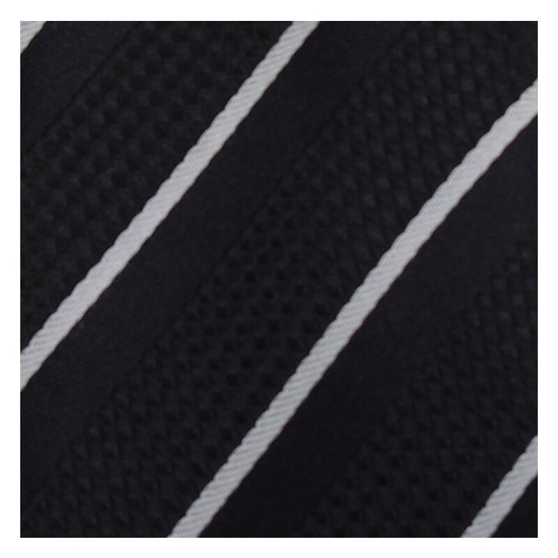Šlajfka Černá úzká kravata s bílým pruhem