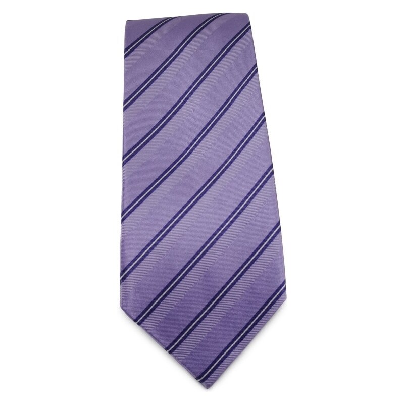 Šlajfka Fialová (šeříková) proužkovaná hedvábná kravata