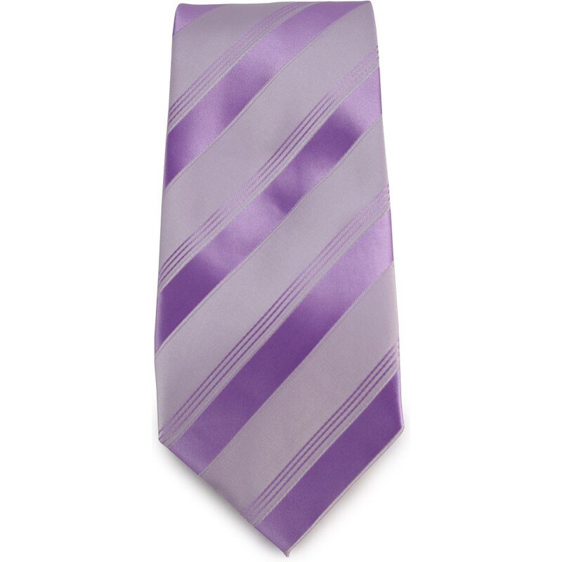 Šlajfka Fialová (šeříková) proužkovaná mikrovláknová kravata