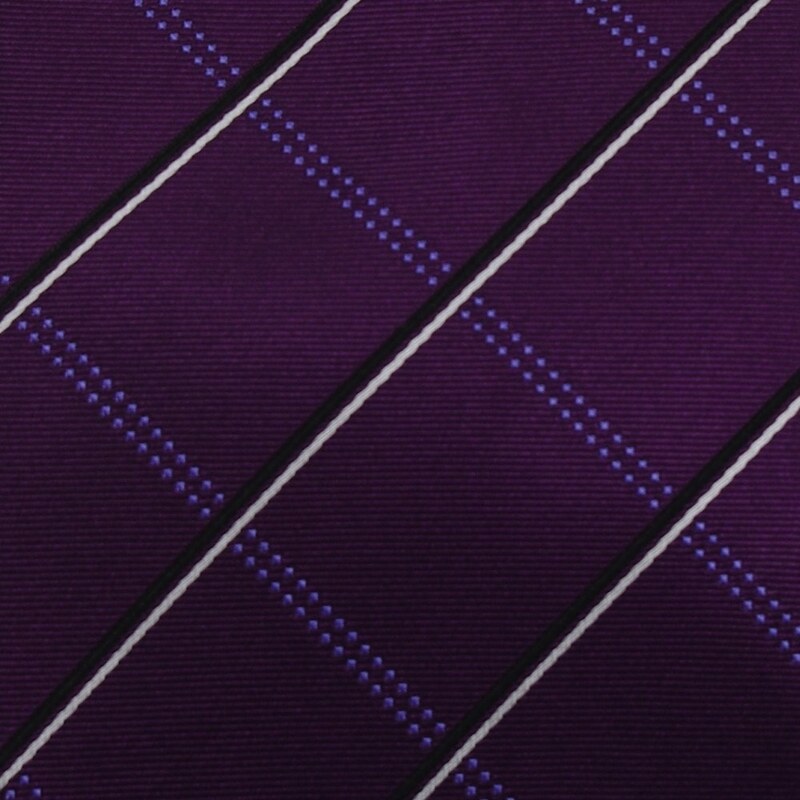 Šlajfka Fialová károvaná mikrovláknová kravata