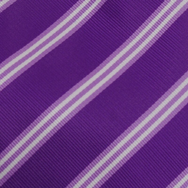 Šlajfka Fialová proužkovaná mikrovláknová kravata