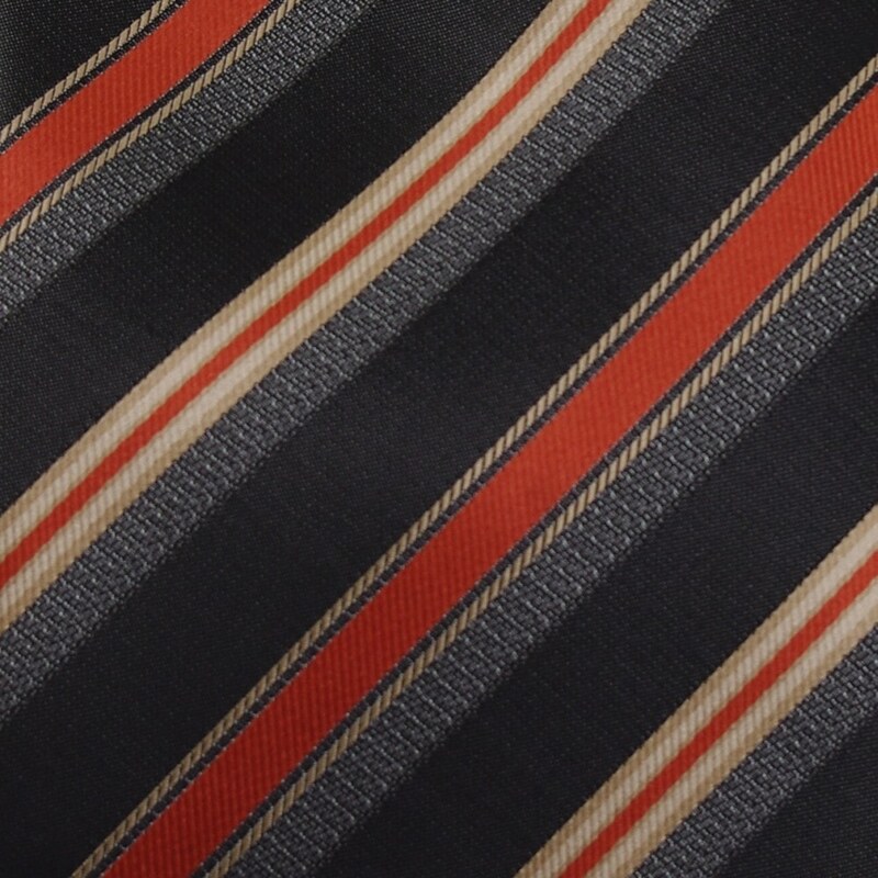 Šlajfka Proužkovaná mikrovláknová kravata (šedá, oranžová)