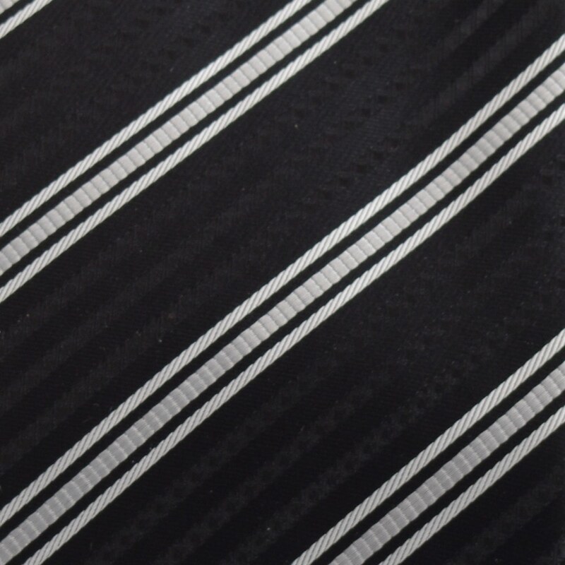 Šlajfka Pruhovaná mikrovláknová kravata - černá a bílá