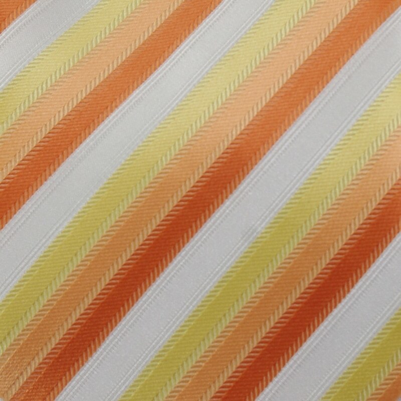 Šlajfka Oranžová mikrovláknová kravata s proužky (bílá)