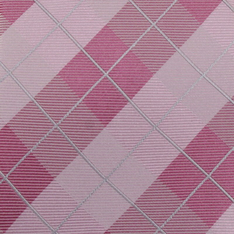 Šlajfka Růžová hedvábná károvaná kravata