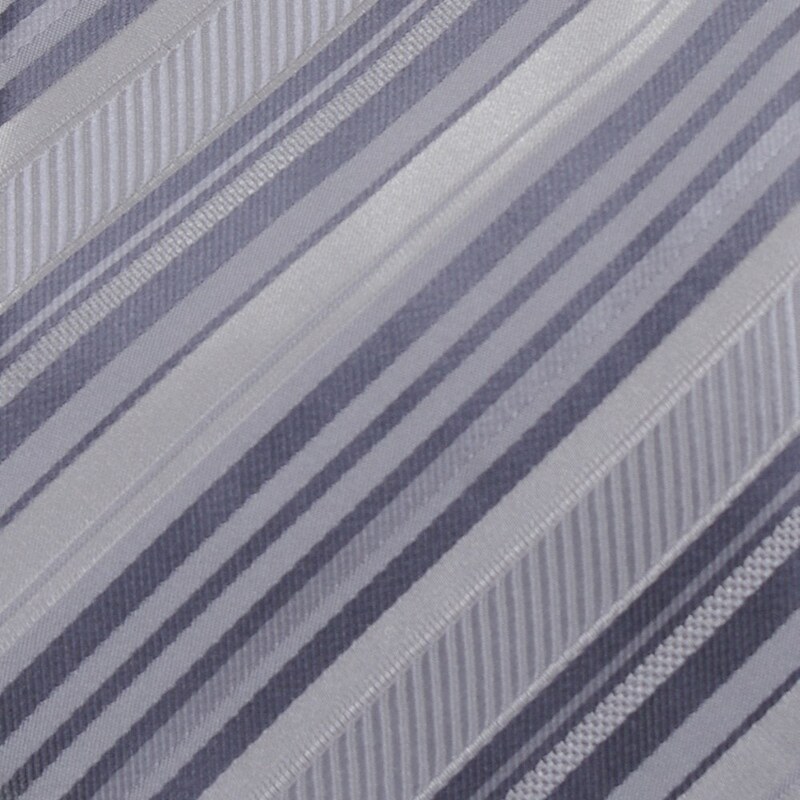 Šlajfka Stříbrná proužkovaná mikrovláknová kravata