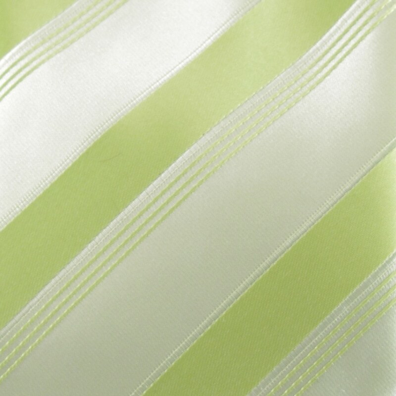 Šlajfka Světlá zelená mikrovláknová kravata s pruhy