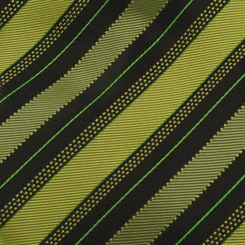 Šlajfka Zelená mikrovláknová kravata s proužky (černá)