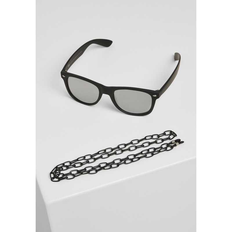 Urban Classics Accessoires Sluneční brýle Likoma Mirror With Chain černo/stříbrná
