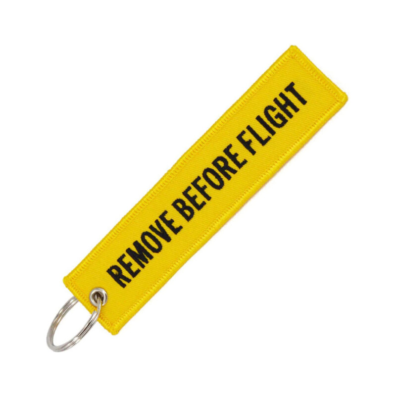 EA Klíčenka Remove Before Flight černo/žlutá 66856805