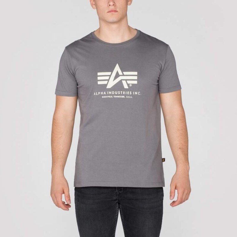 Tričko Alpha Industries Basic T-Shirt BL šedočerné