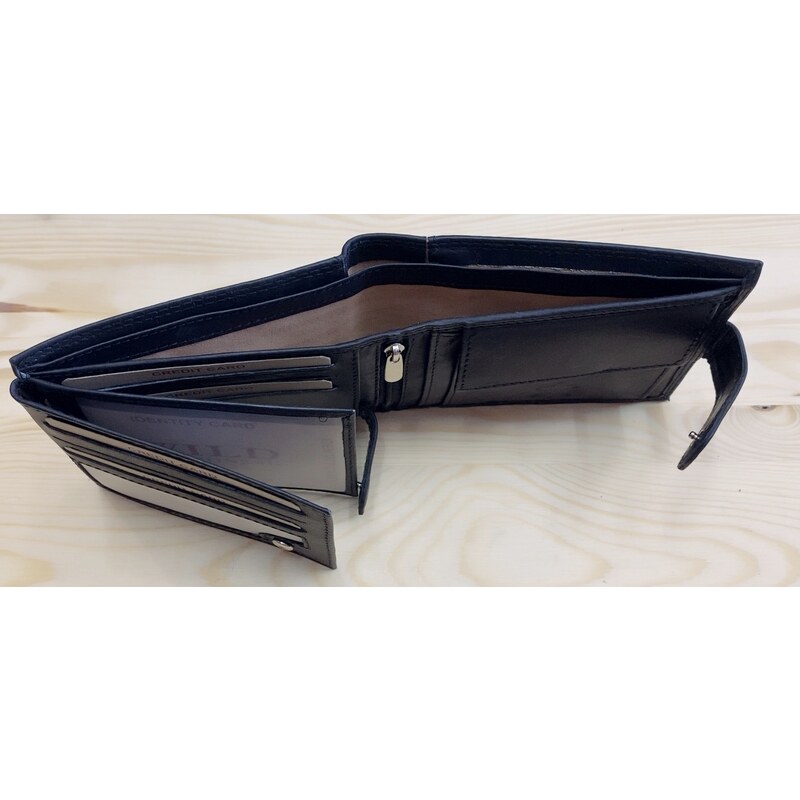 Pánská kožená peněženka s přezkou Wild Fashion4u black-5600